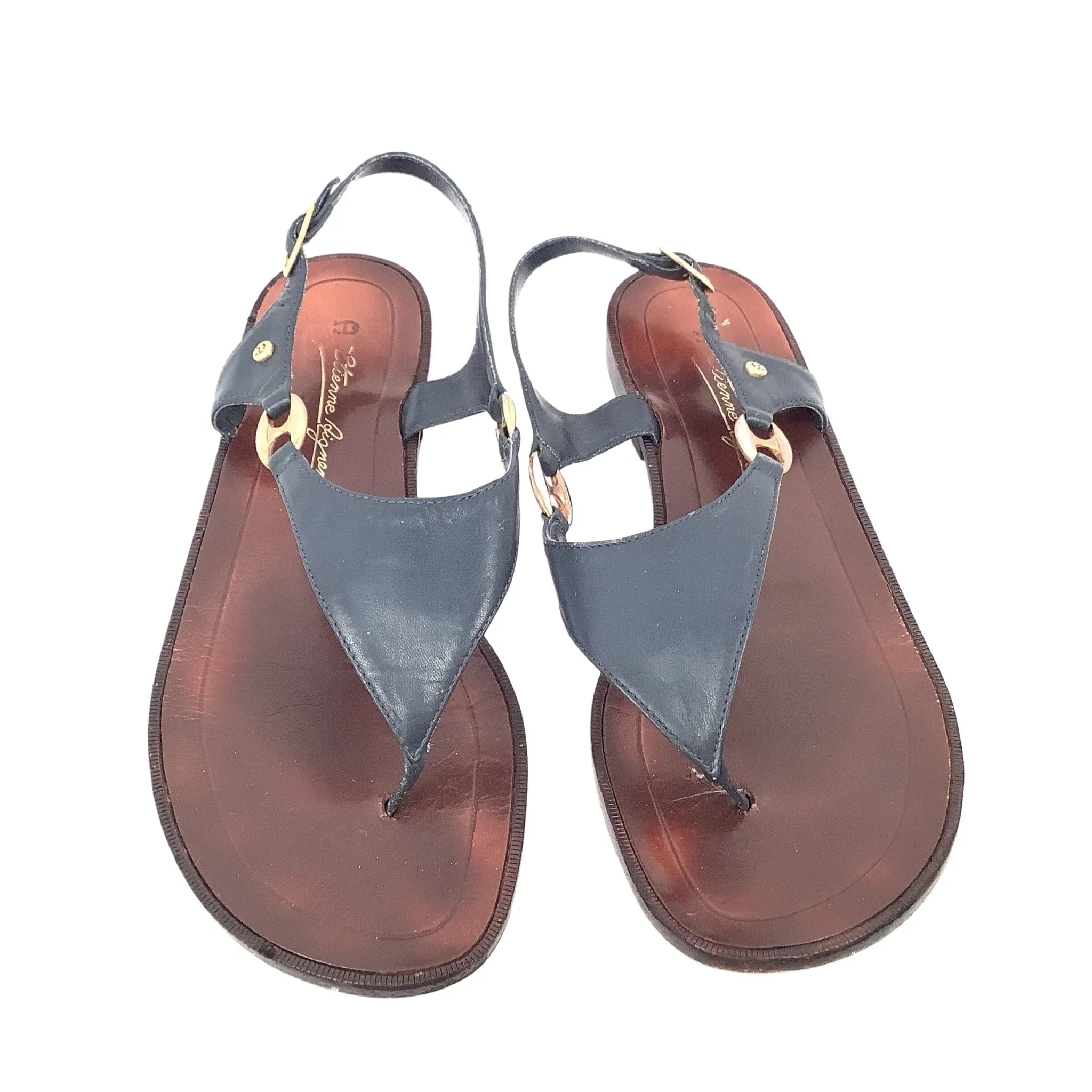 Aigner Flat Navy Sandals