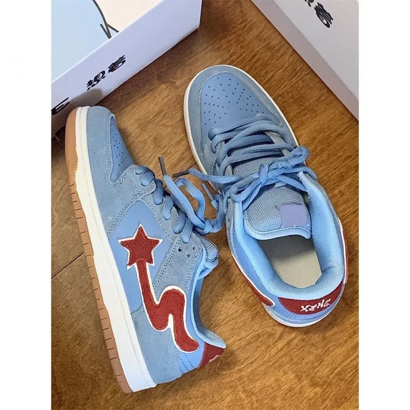 Amozae-Back To School Gifts Red Star Runners Sneakers