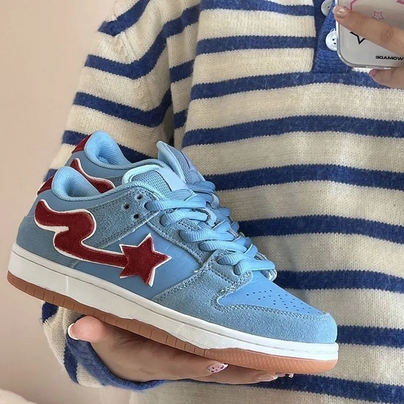 Amozae-Back To School Gifts Red Star Runners Sneakers