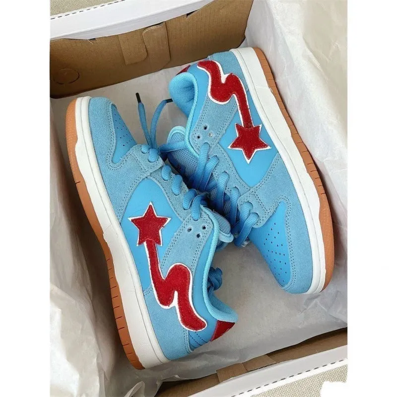 Amozae-Back To School Gifts Red Star Runners Sneakers