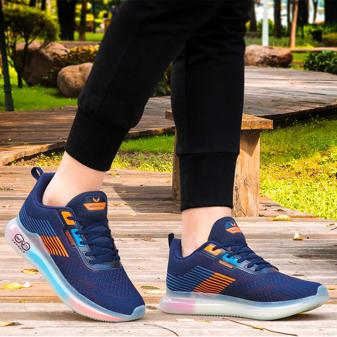 Bersache Lightweight Casual Sneaker Shoes For Men Blue-9028