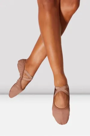 Bloch S0284G Girls Performa Coffee Color Stretch Canvas Ballet Shoes