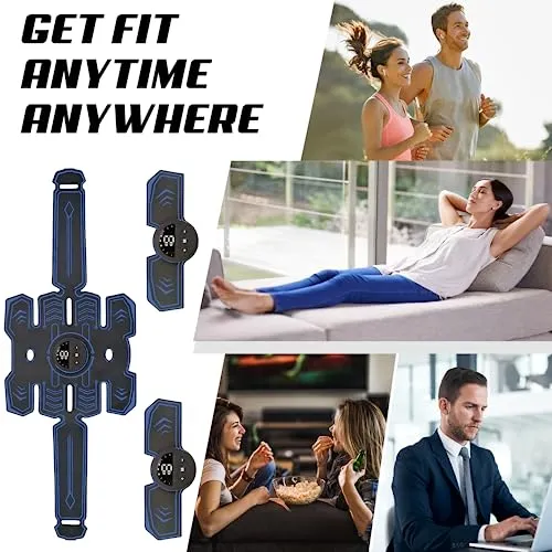 Emurdyon Abs Muscle Toner, Muscle Trainer, Strength Training Belt, USB Rechargeable Portable Fitness Workout Equipment for Men Woman, Home & Office Exercise Equipment (BEN-BELT-021)