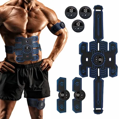 Emurdyon Abs Muscle Toner, Muscle Trainer, Strength Training Belt, USB Rechargeable Portable Fitness Workout Equipment for Men Woman, Home & Office Exercise Equipment (BEN-BELT-021)
