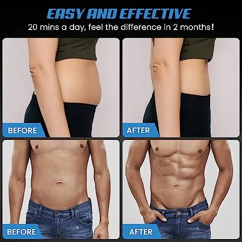 Emurdyon Abs Muscle Toner, Muscle Trainer, Strength Training Belt, USB Rechargeable Portable Fitness Workout Equipment for Men Woman, Home & Office Exercise Equipment (BEN-BELT-021)