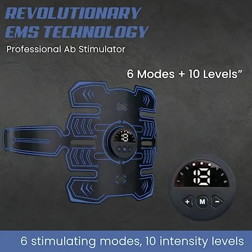Emurdyon Abs Muscle Toner, Muscle Trainer, Strength Training Belt, USB Rechargeable Portable Fitness Workout Equipment for Men Woman, Home & Office Exercise Equipment (BEN-BELT-021)