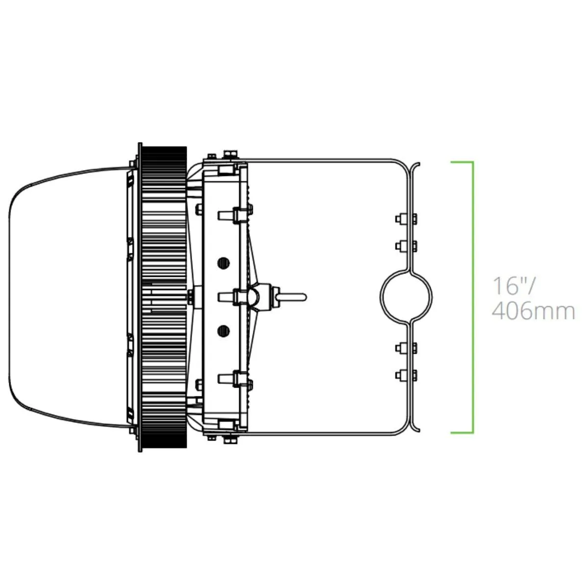 Flood Light and High Bay LED Light, 450 Watts, 79600 Lumens, 4000K, Black Finish, 480V