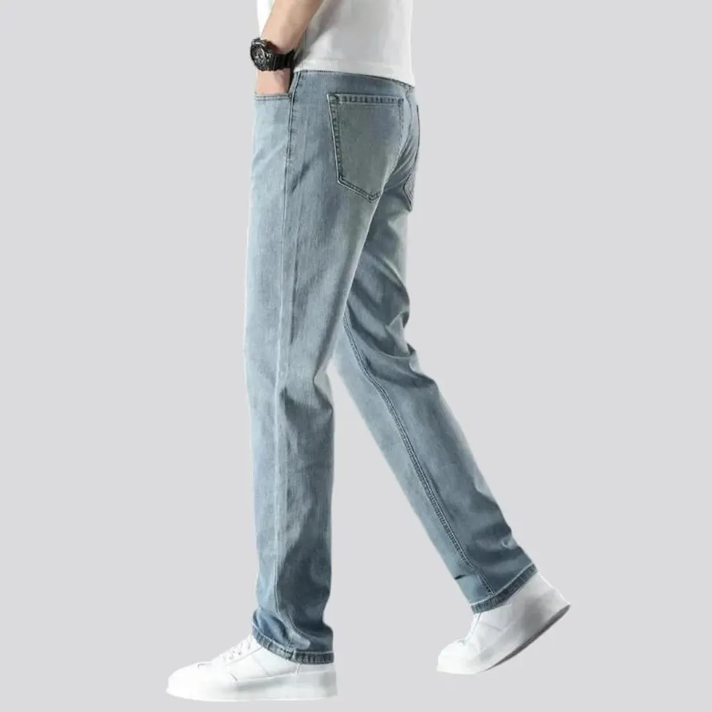 High-waist straight jeans
 for men