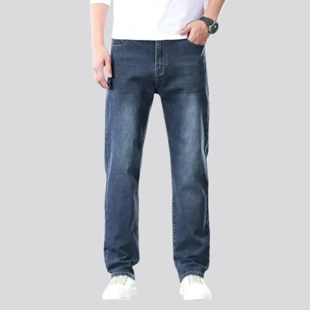 High-waist straight jeans
 for men