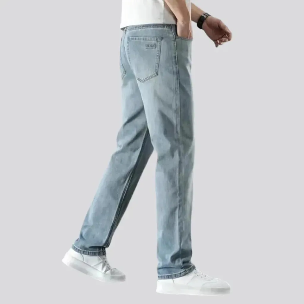 High-waist straight jeans
 for men