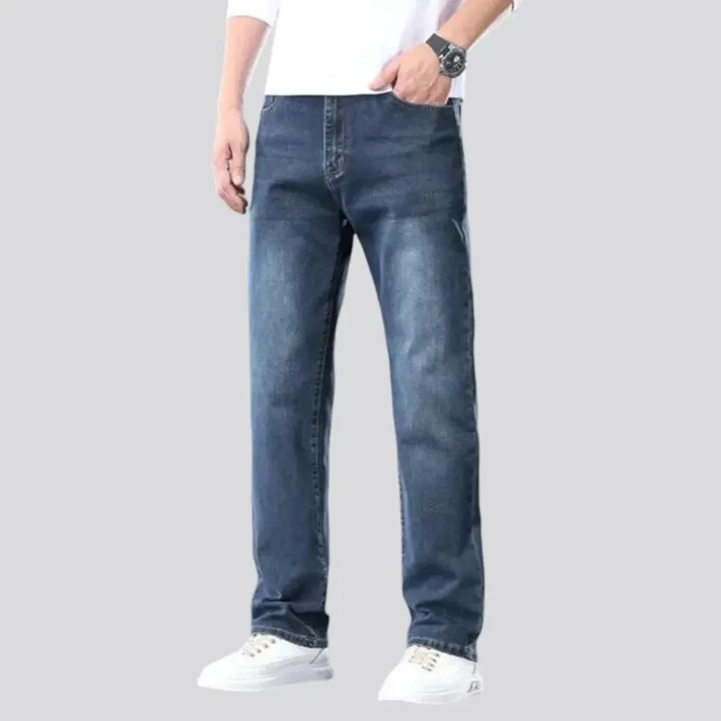 High-waist straight jeans
 for men