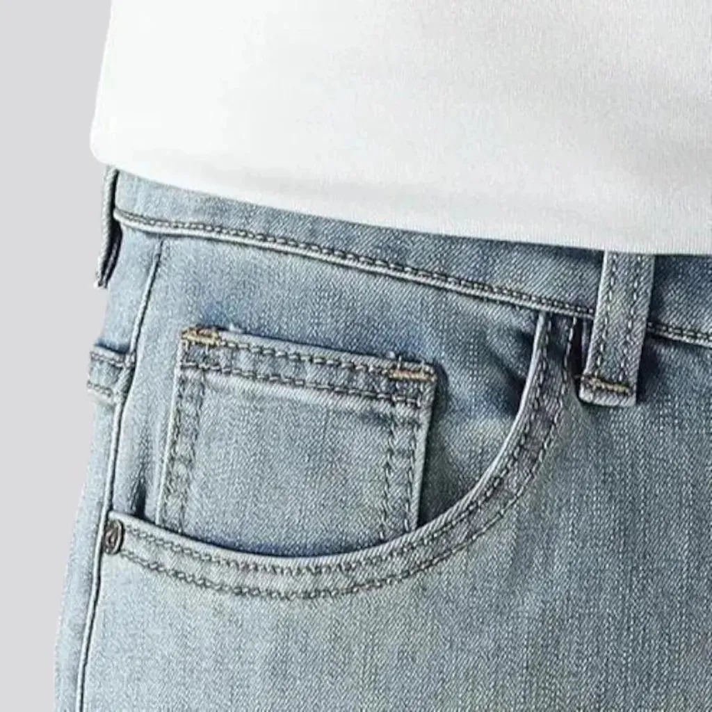 High-waist straight jeans
 for men