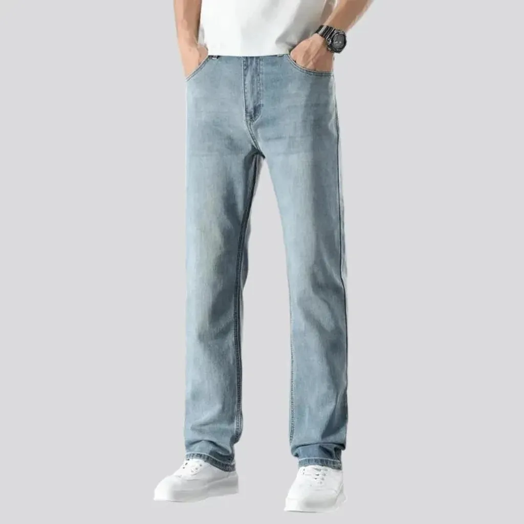 High-waist straight jeans
 for men