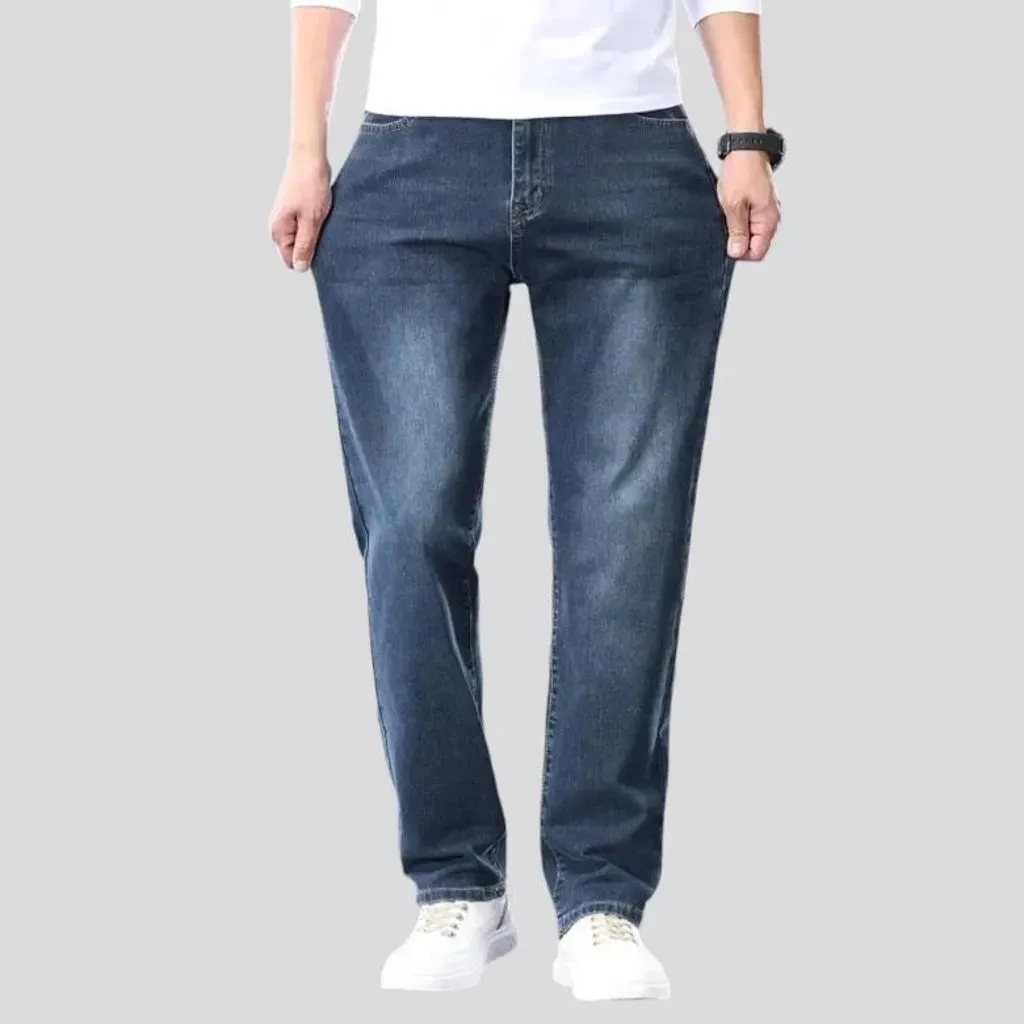 High-waist straight jeans
 for men