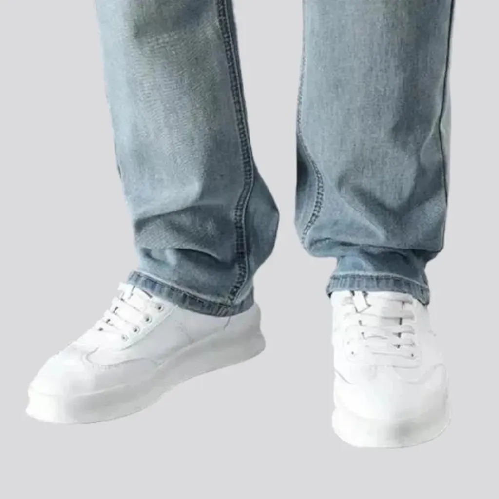 High-waist straight jeans
 for men