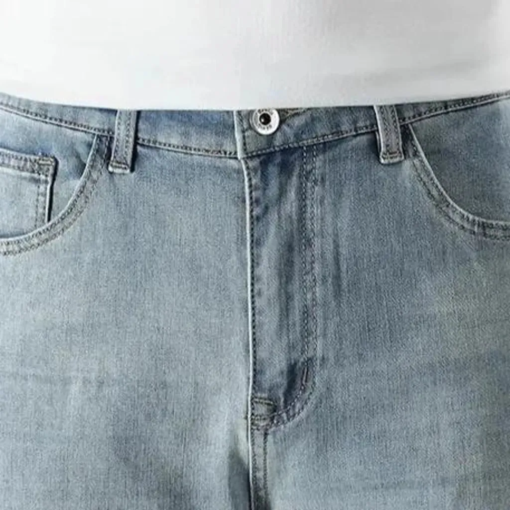 High-waist straight jeans
 for men