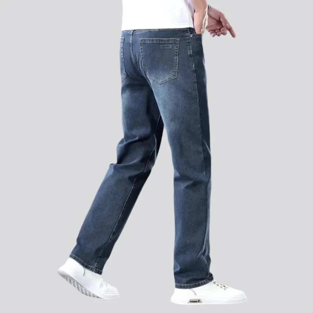 High-waist straight jeans
 for men