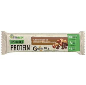Iron Vegan Sprouted Protein Bar Peanut Chocolate Chip 62g