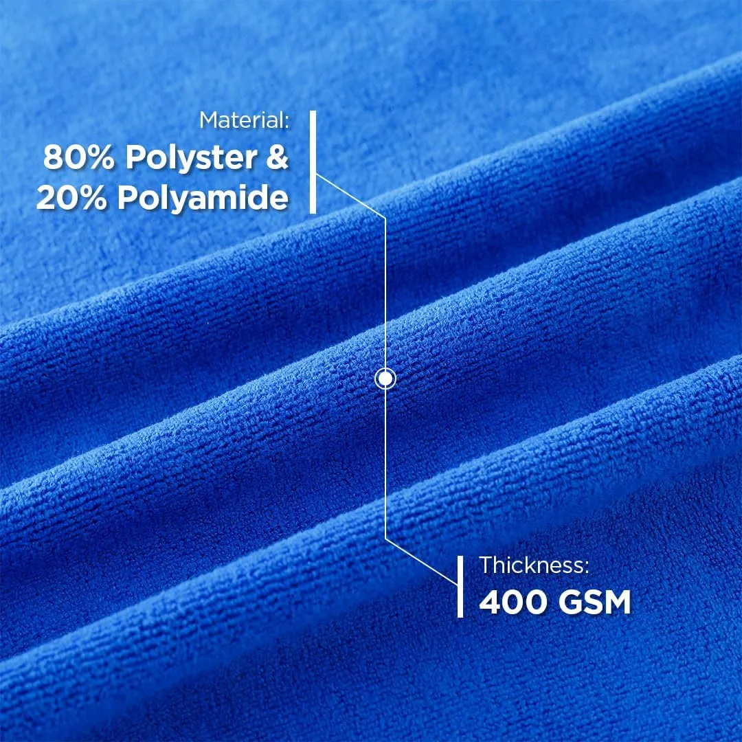 Kuber Industries Microber Cleaning Cloth (40cmX60cm) 400 GSM - Super Absorbent, Quick-Dry, Lint & Scratch Free | Multipurpose Wash Cloth for Kitchen, Window, Cars, SS Silverware | Blue(Pack of 3)