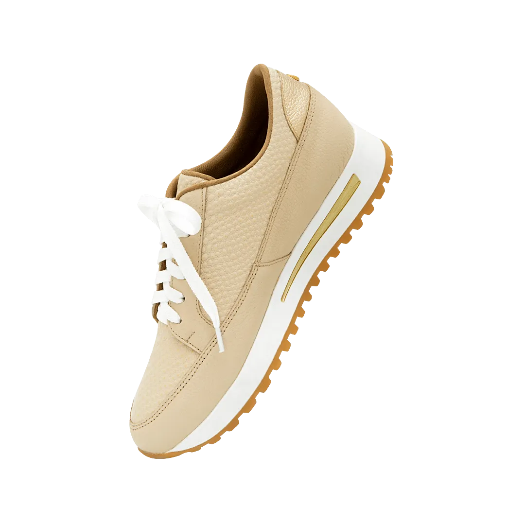 Leather sneakers in macaroon color