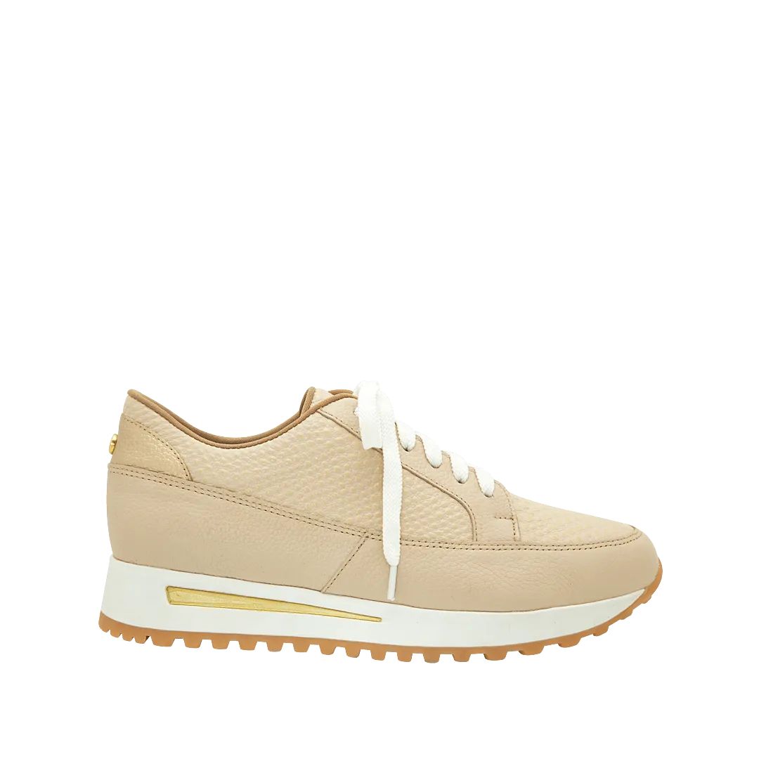 Leather sneakers in macaroon color