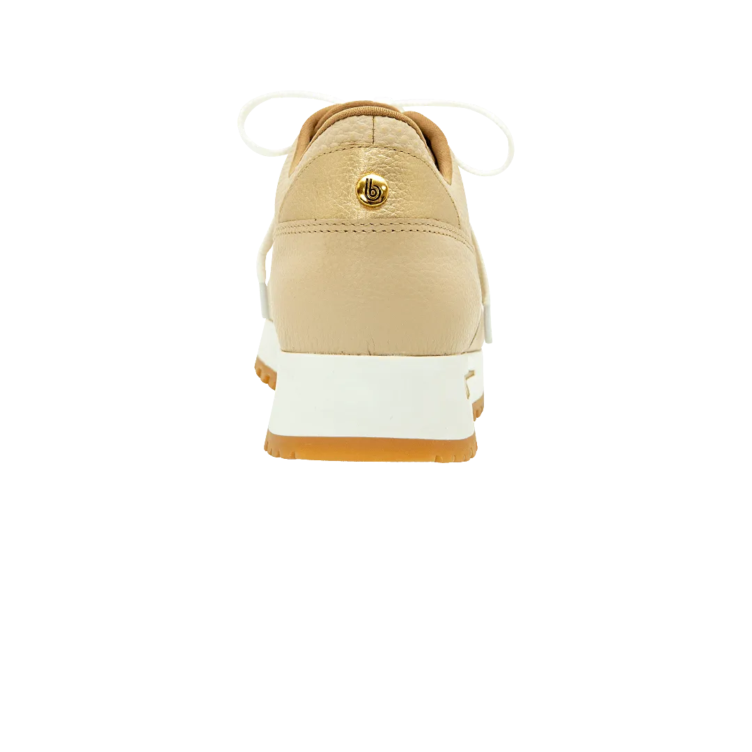 Leather sneakers in macaroon color