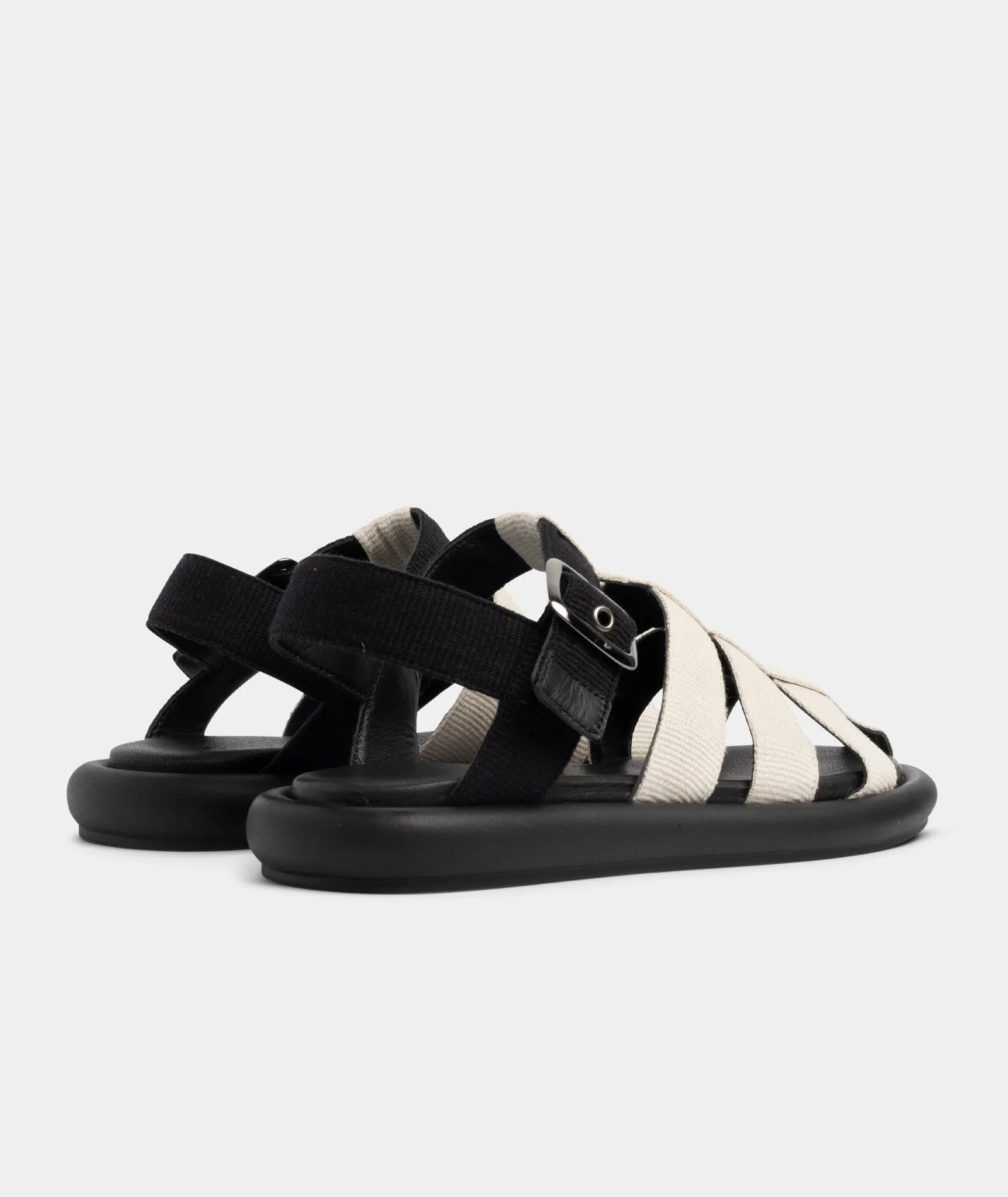 Luna Sandal - Off White / Black Nylon