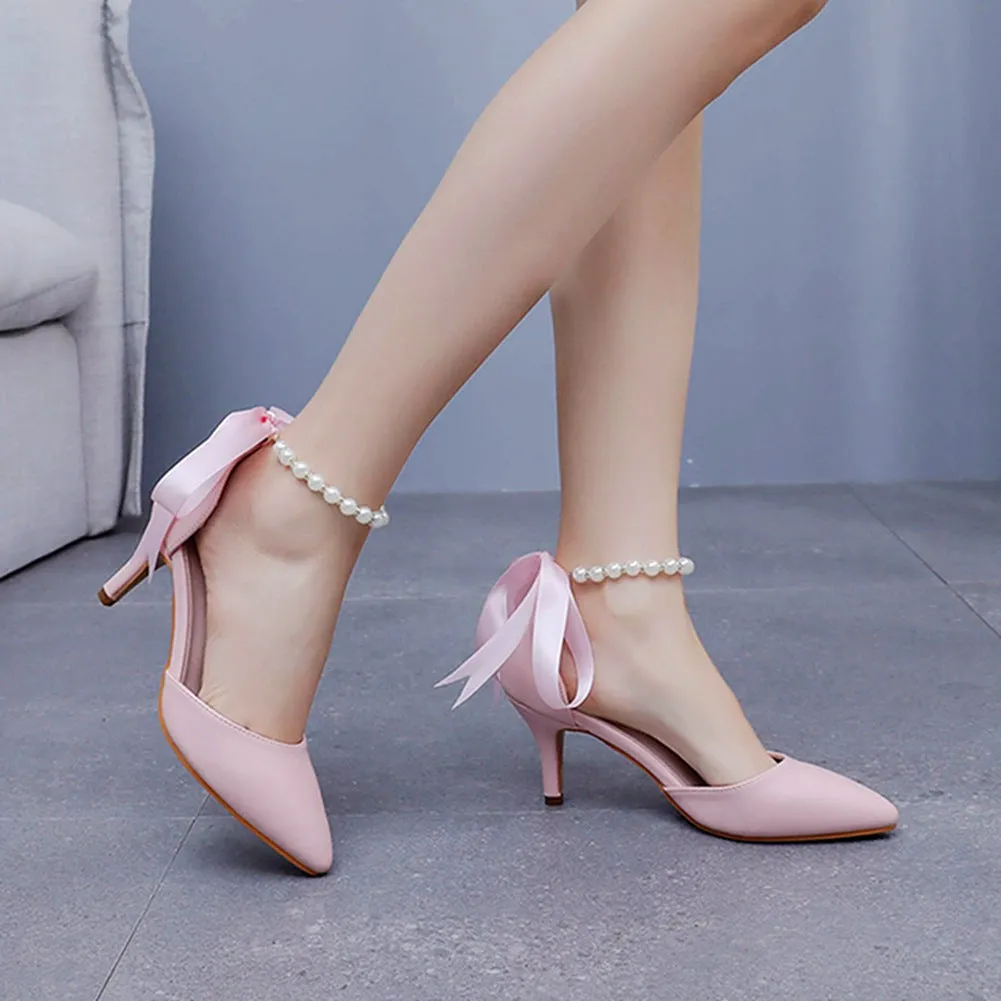 Matte Soft PU Leather Pointed Toe High Heels