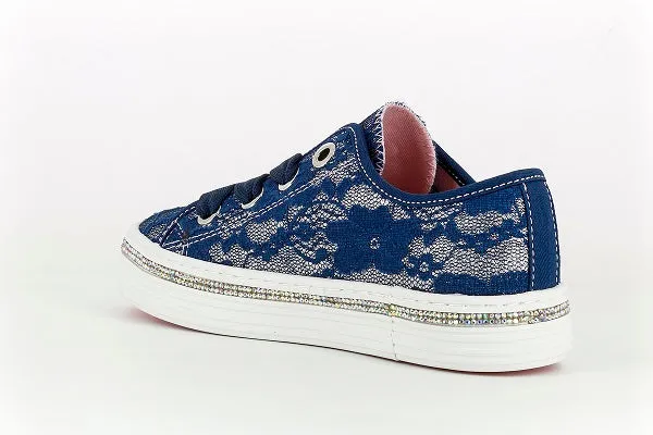 Paola Kids Navy Denim Girls Sneaker - 963420