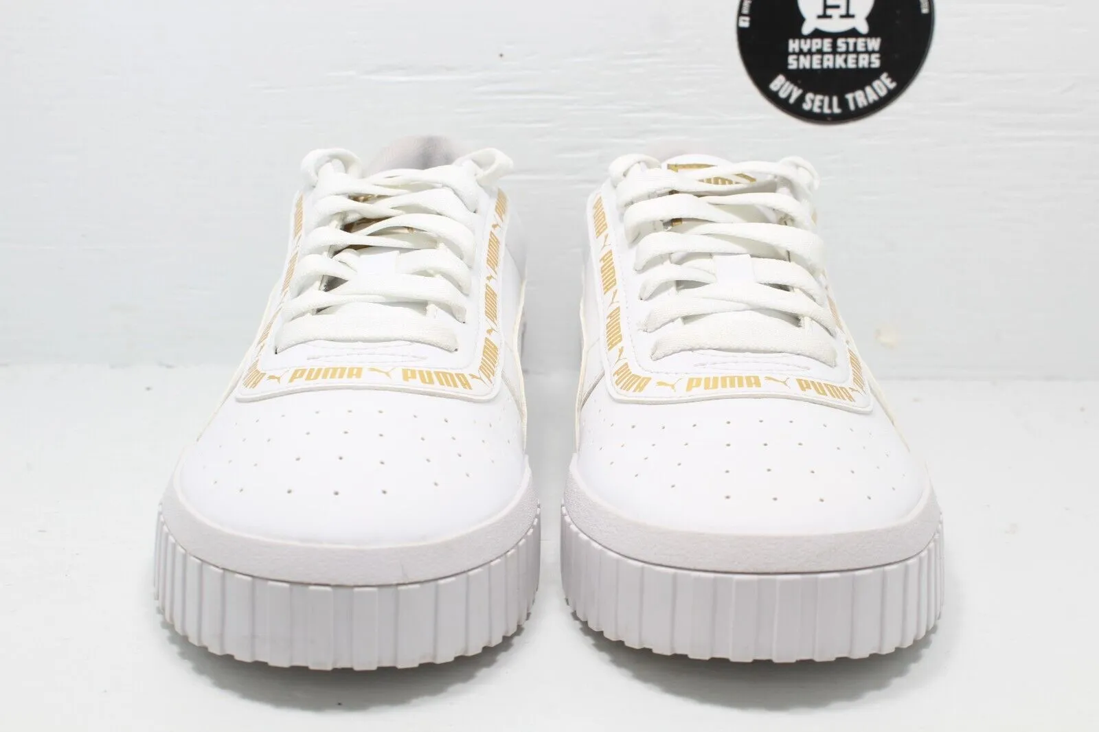 Puma Cali Taping Jr White Gold Size 7