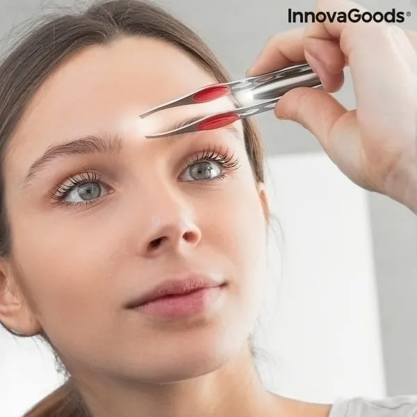 "Lezers" tweezers for precise hair removal with LED light