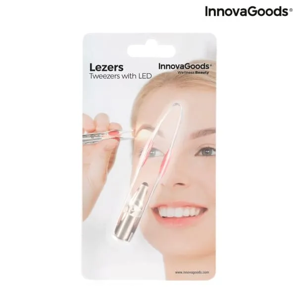 "Lezers" tweezers for precise hair removal with LED light