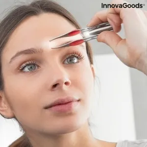 "Lezers" tweezers for precise hair removal with LED light