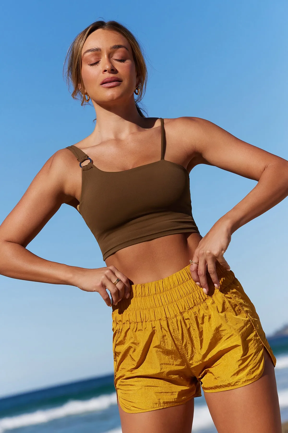 Ring Linked Asymmetrical Crop Active Top