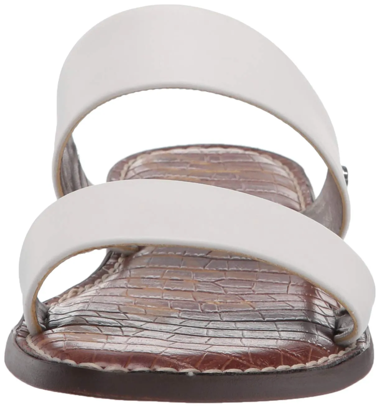 Sam Edelman Gala Bright White Leather Mule Flat Slip On Two Piece Slide Sandal