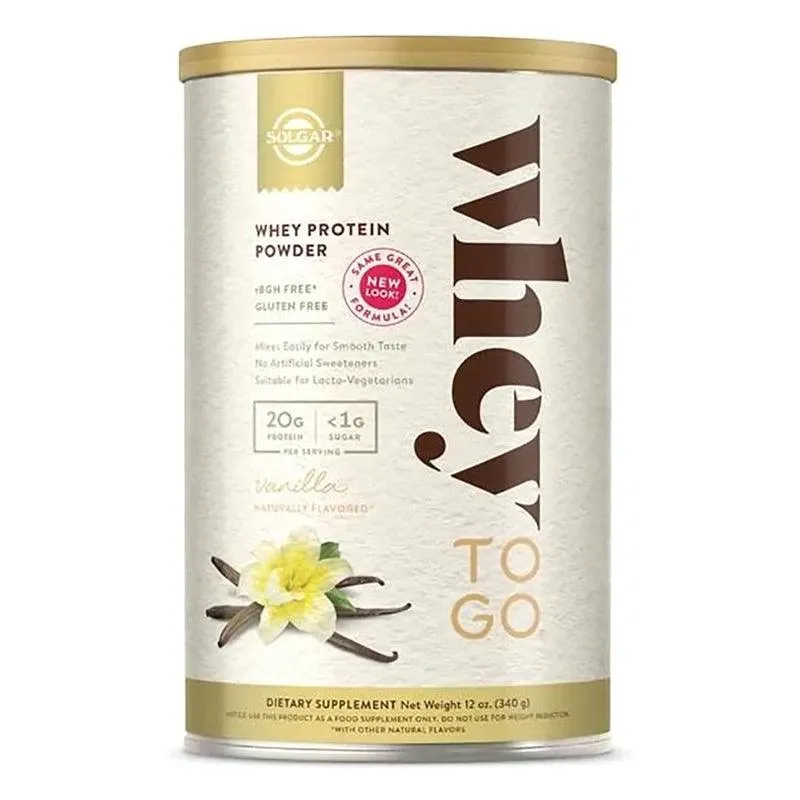 Solgar Whey To Go Nat Vanilla Bean Flavor Protein Powder 12oz 3667