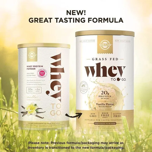 Solgar Whey To Go Protein Powder* Natural Vanilla Flavor