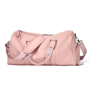 Sports Bag Travel Bag with Shoe Compartment & Wet Compartment, PU Leather Waterproof Weekender Carry On Fitness Bag Training Bag Gym Bag, Unisex Hand Luggage Weekender