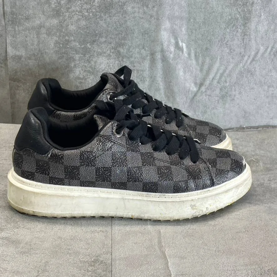 STEVE MADDEN Women's Black Check Print Charlie-SM Low Top Lace-Up Platform