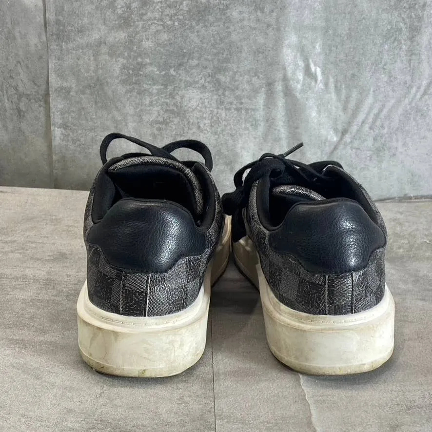 STEVE MADDEN Women's Black Check Print Charlie-SM Low Top Lace-Up Platform
