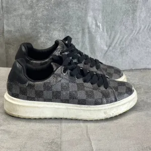 STEVE MADDEN Women's Black Check Print Charlie-SM Low Top Lace-Up Platform