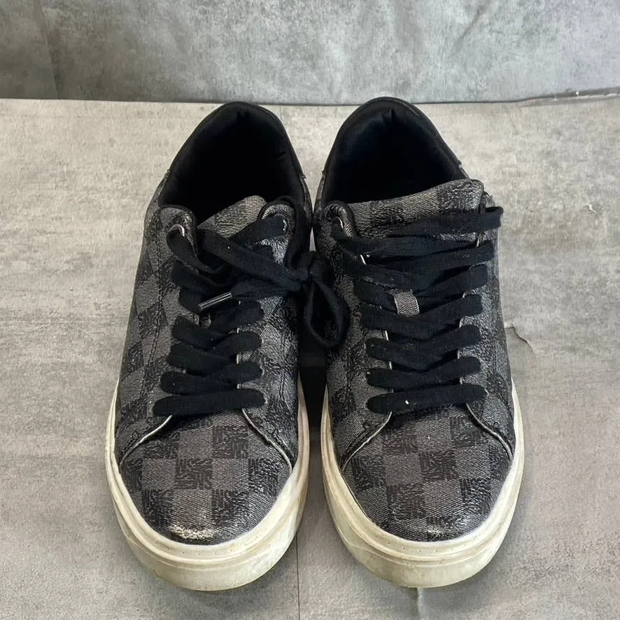 STEVE MADDEN Women's Black Check Print Charlie-SM Low Top Lace-Up Platform