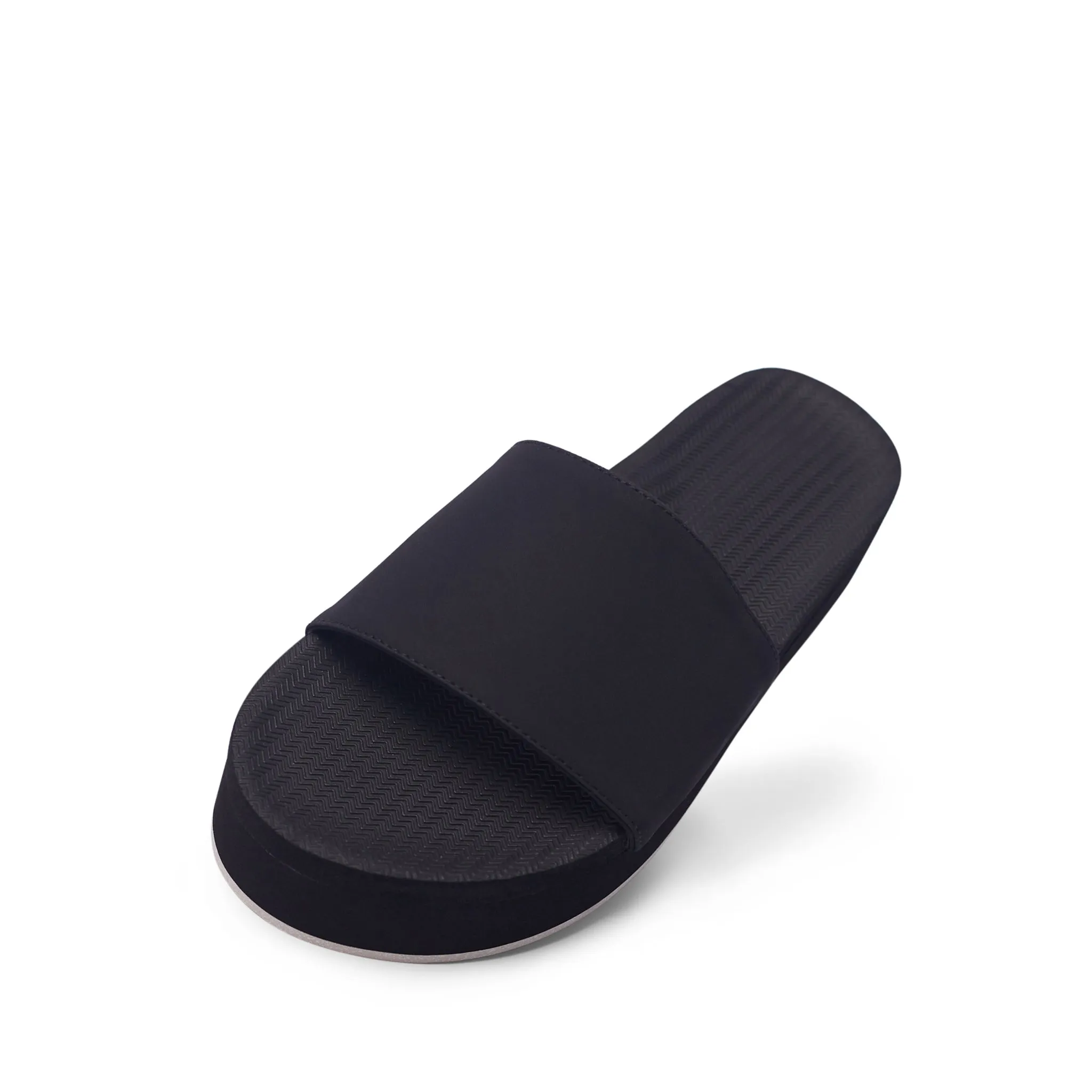 Womens Platform Slides - Sneaker Sole - Black/Sea Salt Sole