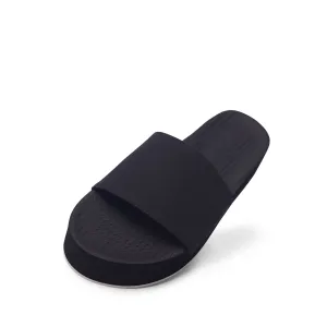 Womens Platform Slides - Sneaker Sole - Black/Sea Salt Sole