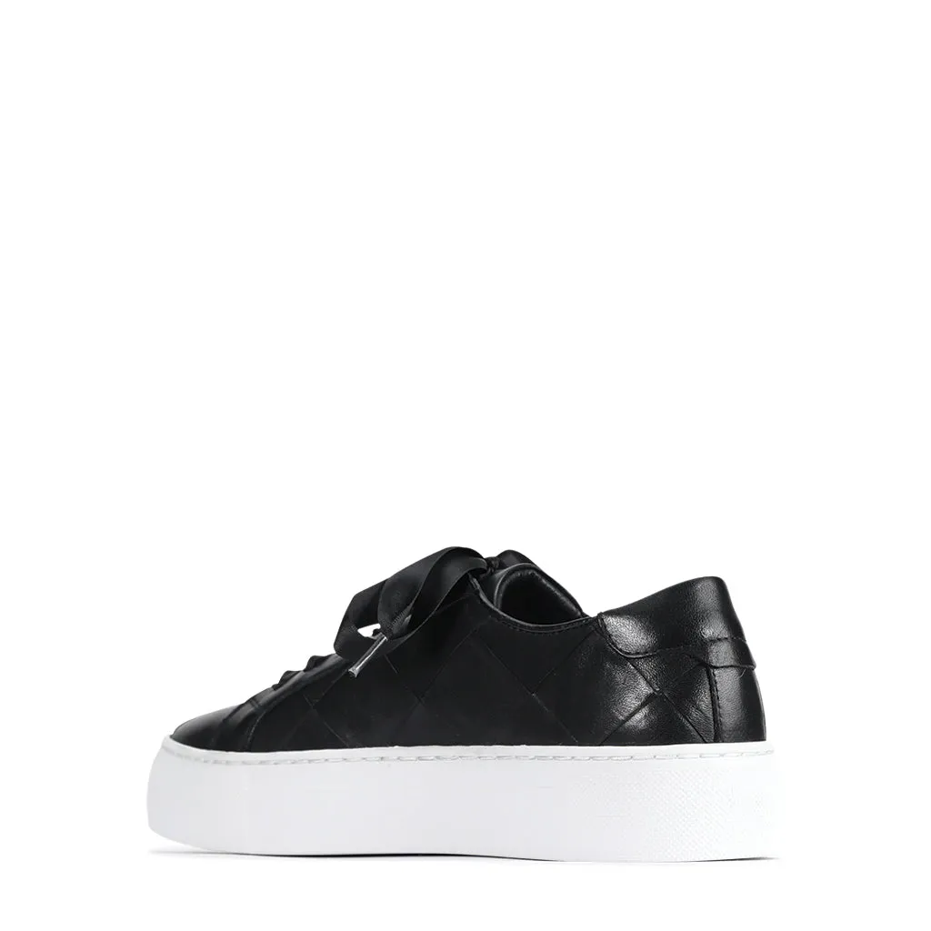WOVEN LEATHER PLATFORM SNEAKER