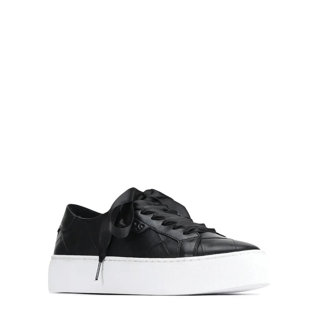 WOVEN LEATHER PLATFORM SNEAKER