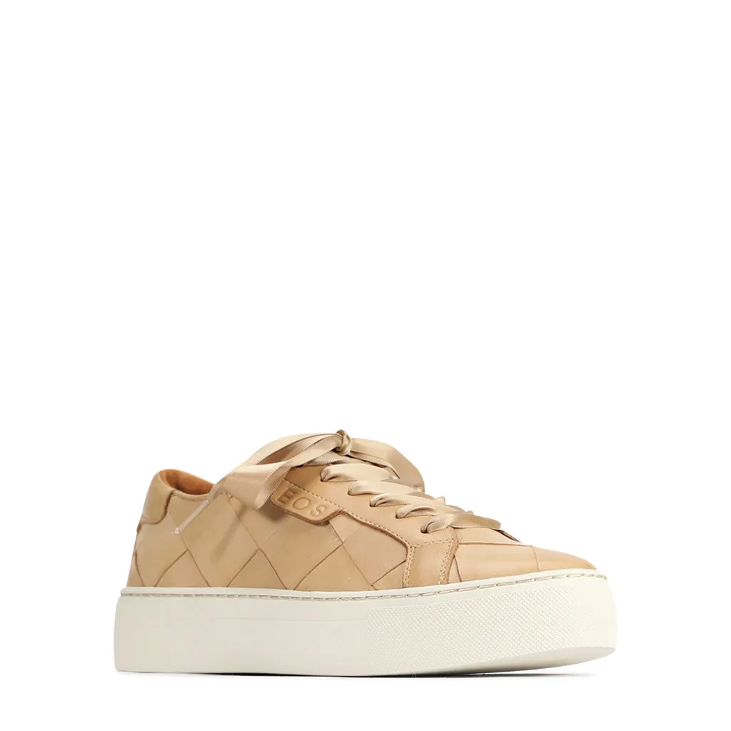 WOVEN LEATHER PLATFORM SNEAKER