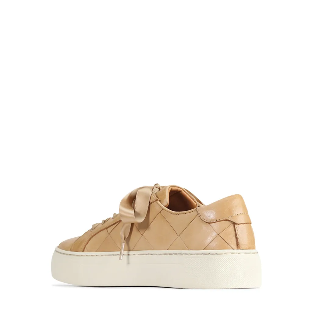 WOVEN LEATHER PLATFORM SNEAKER