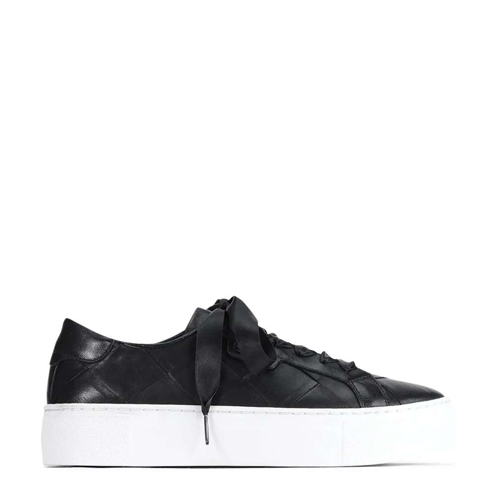 WOVEN LEATHER PLATFORM SNEAKER