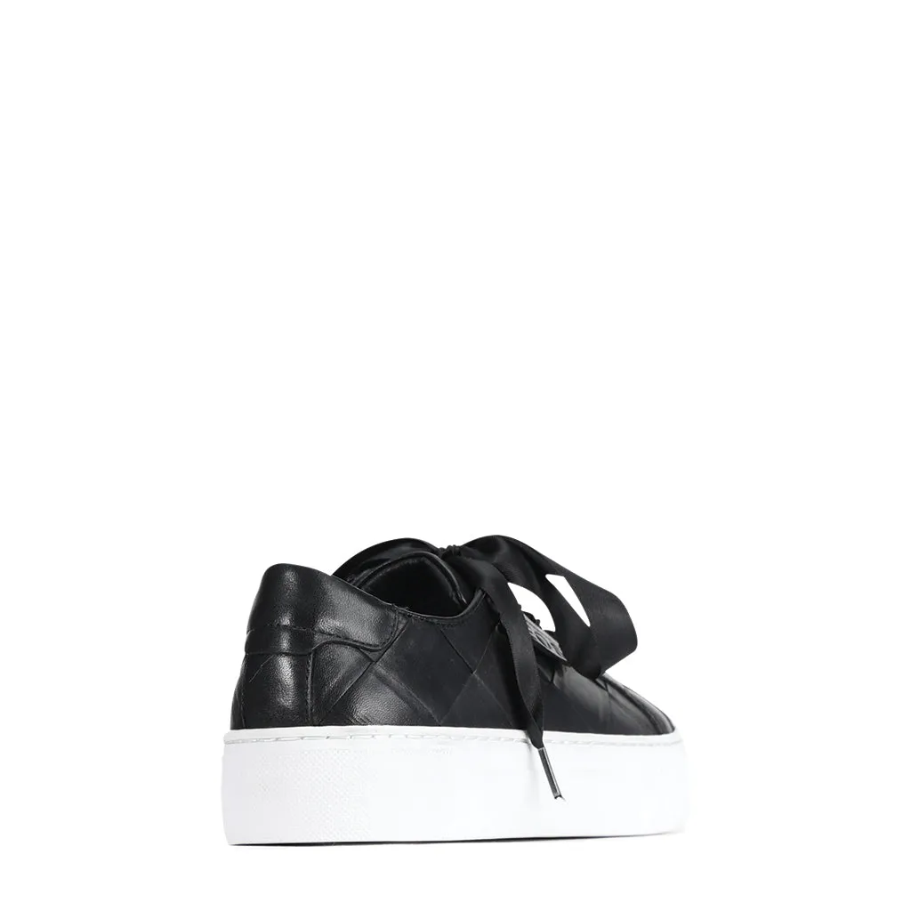 WOVEN LEATHER PLATFORM SNEAKER